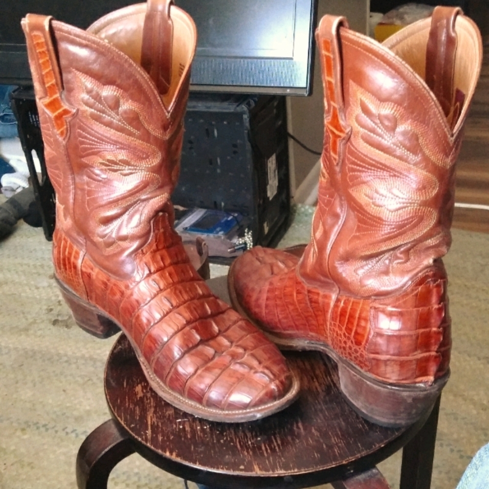 Genuine ferrini Cayman alligator skin boots